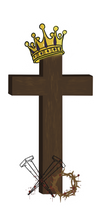 Load image into Gallery viewer, Cross with crown, nails and crown of thorns Sticker
